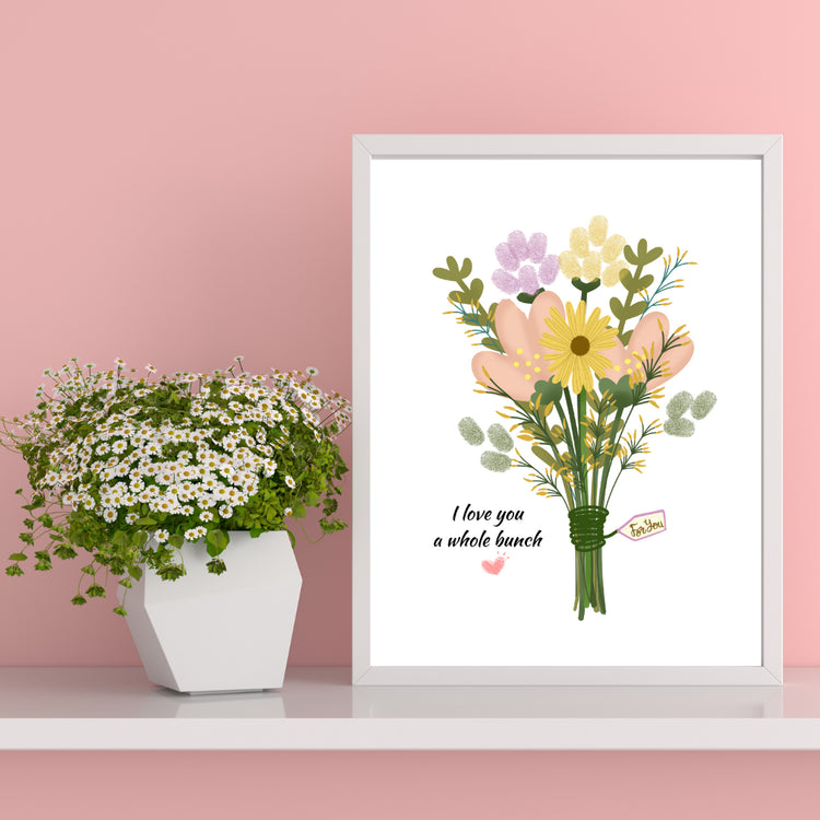 Printable Flower Arrangement Fingerprint Art