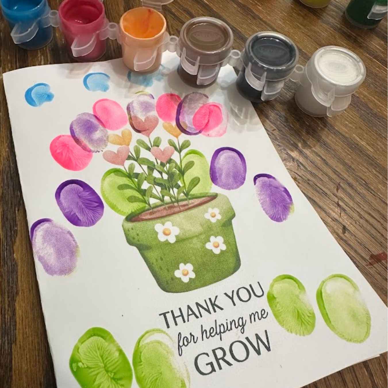 Back-to-School Teacher Thank-You – Printable Fingerprint Flower Cards