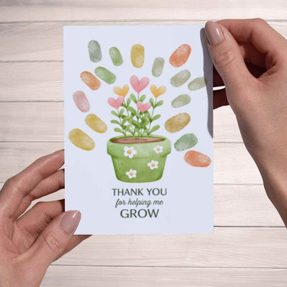 Printable Fingerprint Thank You Cards – Flower Bouquets