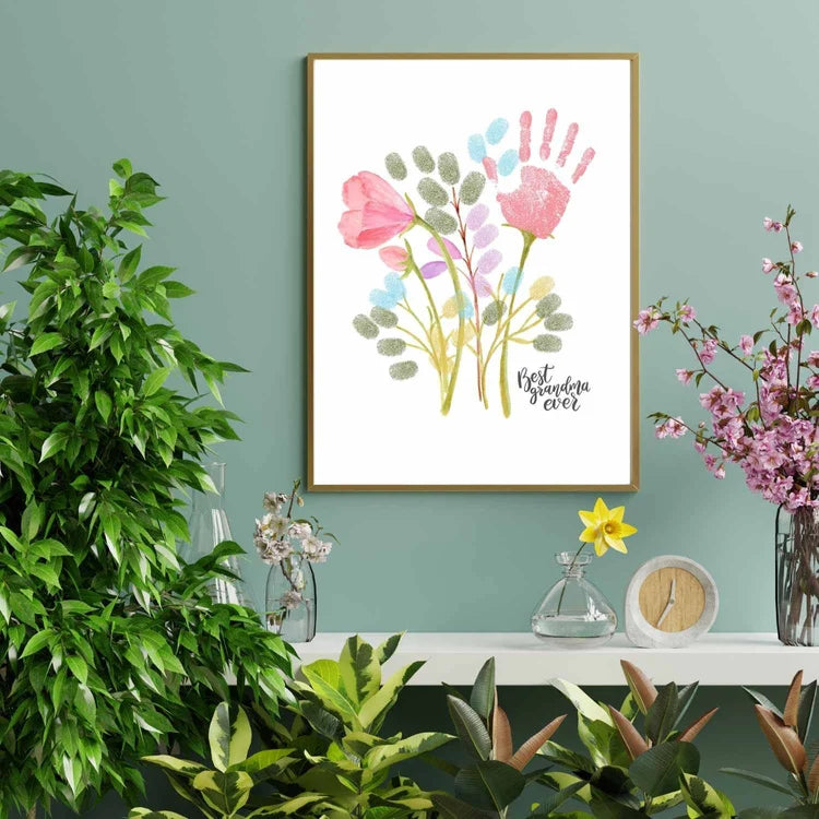 DIY Handprint Flower Gift for Grandma – Print, Customize, and Gift in Minutes!