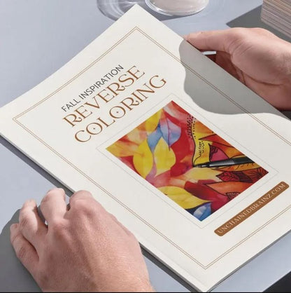 Reverse Coloring – Fall Leaves Printable PDF of Relaxing Art for All Ages