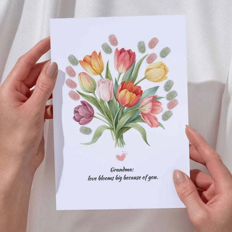 DIY Handprint Flower Gift for Grandma – Print, Customize, and Gift in Minutes!