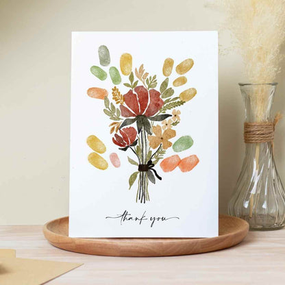 Printable Fingerprint Thank You Cards – Flower Bouquets
