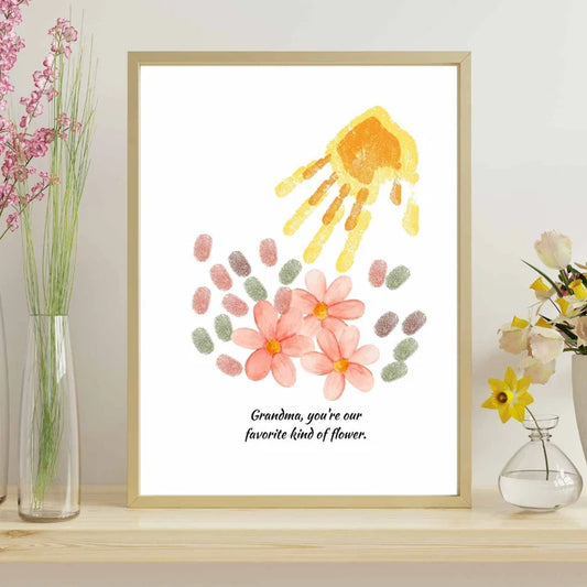 DIY Handprint Flower Gift for Grandma – Print, Customize, and Gift in Minutes!