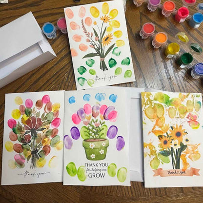 Back-to-School Teacher Thank-You – Printable Fingerprint Flower Cards