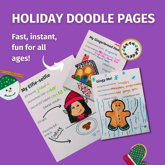 Printable Holiday Doodle Pages – 10 Fun + Festive Coloring Worksheets