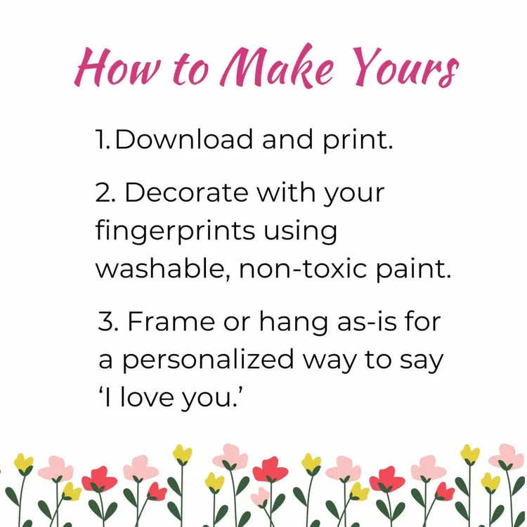 DIY Handprint Flower Gift for Grandma – Print, Customize, and Gift in Minutes!