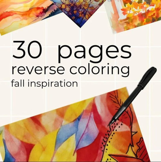 Reverse Coloring – Fall Leaves Printable PDF of Relaxing Art for All Ages