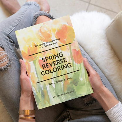 Spring Flowers Reverse Coloring Pages – 25 Printable PDF Designs for Relaxation & Mindfulness