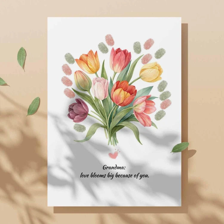 DIY Handprint Flower Gift for Grandma – Print, Customize, and Gift in Minutes!